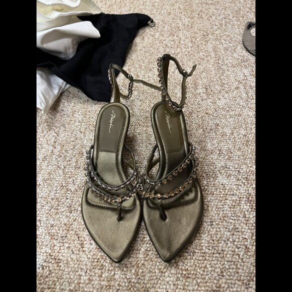 3.1 PHILLIP LIM Verona crystal-embellished sandals Army green Size 39 - Picture 4 of 8